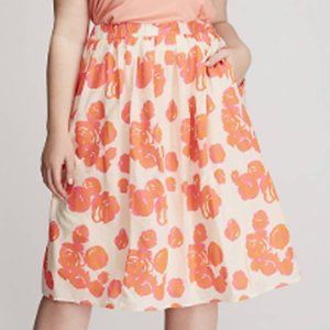 Bright Floral Circle Skirt Pockets Lined 26/28 4X